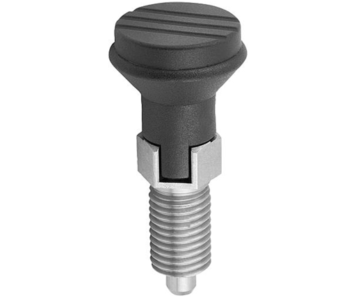 Indexing Plungers - Stainless Steel Hand Retractable Plunger w/ Collar - Mushroom Handle - Non-Hardened Pin - Lockout - Metric (03090)
