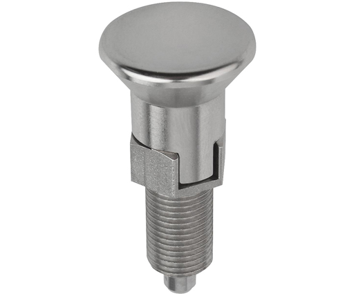 Indexing Plungers - Stainless Steel Hand Retractable Plunger w/ Collar - Stainless Handle - Non-Hardened Pin - Lockout - Metric (03089)