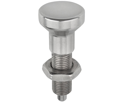 Indexing Plungers - Stainless Steel Hand Retractable Plunger - Stainless Handle - Non-Hardened Pin - Jam Nut - Metric (03093)