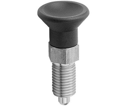 Indexing Plungers - Stainless Steel Hand Retractable Plunger w/ Collar - Plastic Handle - Non-Hardened Pin - Metric (03089)