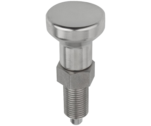 Indexing Plungers - Stainless Steel Hand Retractable Plunger w/ Collar - Stainless Handle - Non-Hardened Pin - Metric (03089)