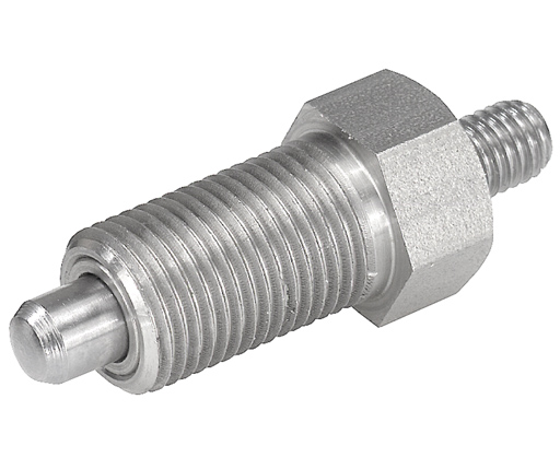 Indexing Plungers - Stainless Steel Hand Retractable Plunger - Threaded End - Non-Hardened Pin - Metric (03092)