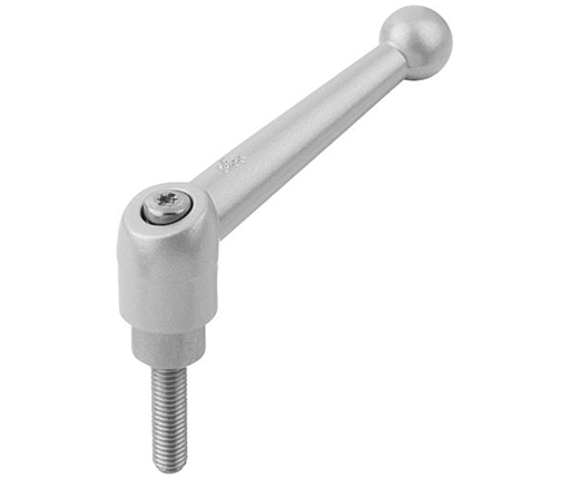 Adj Clamp Levers - Zinc Die Cast - Male Thread - Stainless Steel Stud - Inch