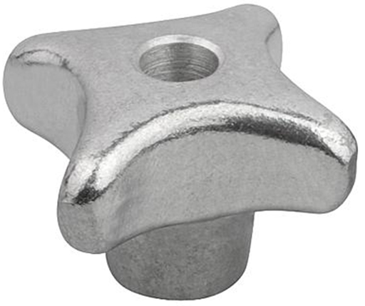 Aluminum Palm Grips - Tumbled Aluminum - Drilled Thru Hole - Metric