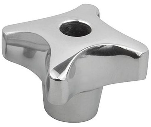 Aluminum Palm Grips - Polished Aluminum - Drilled Thru Hole - Metric