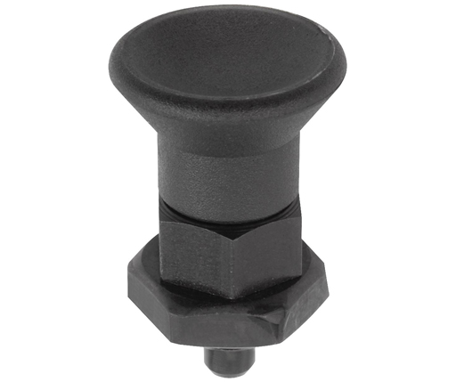 Indexing Plungers - Steel Hand Retractable Plunger - Plastic Knob - Short Body - Hardened Pin - Metric