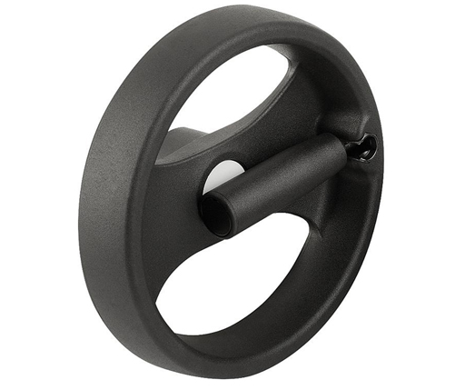 Hand Wheels - Two Spoke - Plastic - Folding Handle - Reamed - Metric