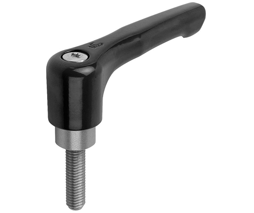 Adj Clamp Handles - Straight - Zinc - Stainless Steel Stud -Inch