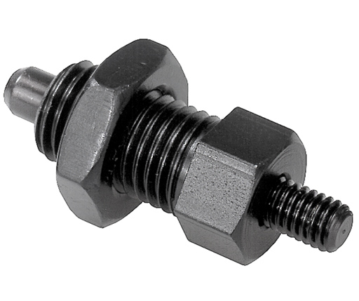 Indexing Plungers - Steel Hand Retractable Plunger - Threaded End - Hardened Pin - Jam Nut - Inch (03092)
