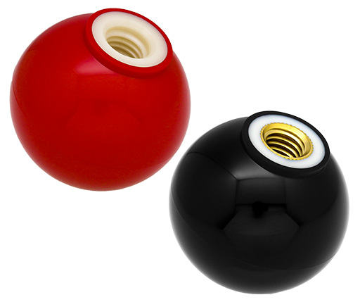 Ball Knob - Red or Black Plastic (PB/PC)