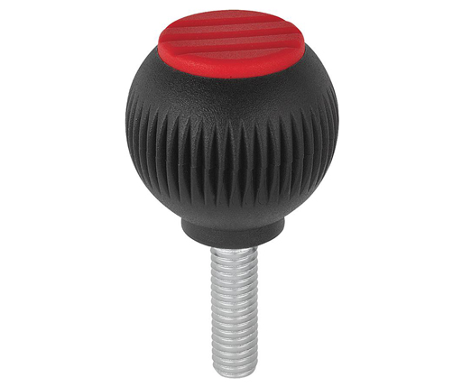 Ball Grips - Plastic - Male Thread - Stainless Steel Stud - Metric