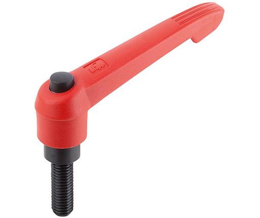 Adj Clamp Handles - Plastic - Male Thread - Steel Stud - Metric