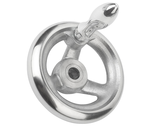 Hand Wheels - Handwheels - Spoked - Aluminum - with Revolving Handle - Metric