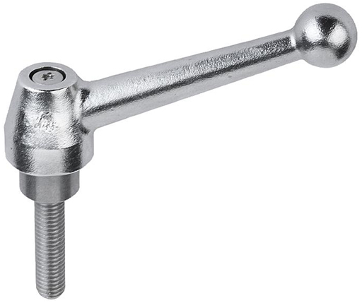 Adj Clamp Levers - Stainless Steel - Male Thread - Stainless Stud - Inch