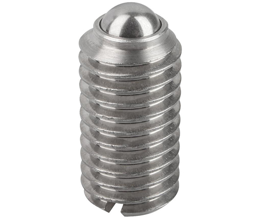 Spring Plungers - Ball Type - Stainless Steel Steel - Slotted End - Standard End Force - Metric