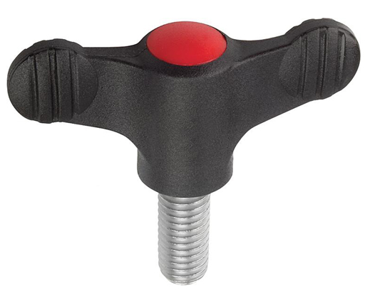 Wing Grips - Plastic - Male Thread - Steel Stud - Metric