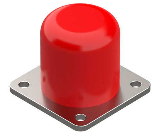 Bumpers - Round - Crane Stop - Urethane Bumper - Steel Plate Mount (RB)